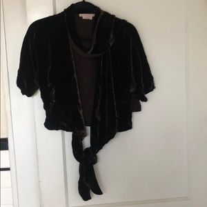 Max Azria Collection Velvet Wrap Top